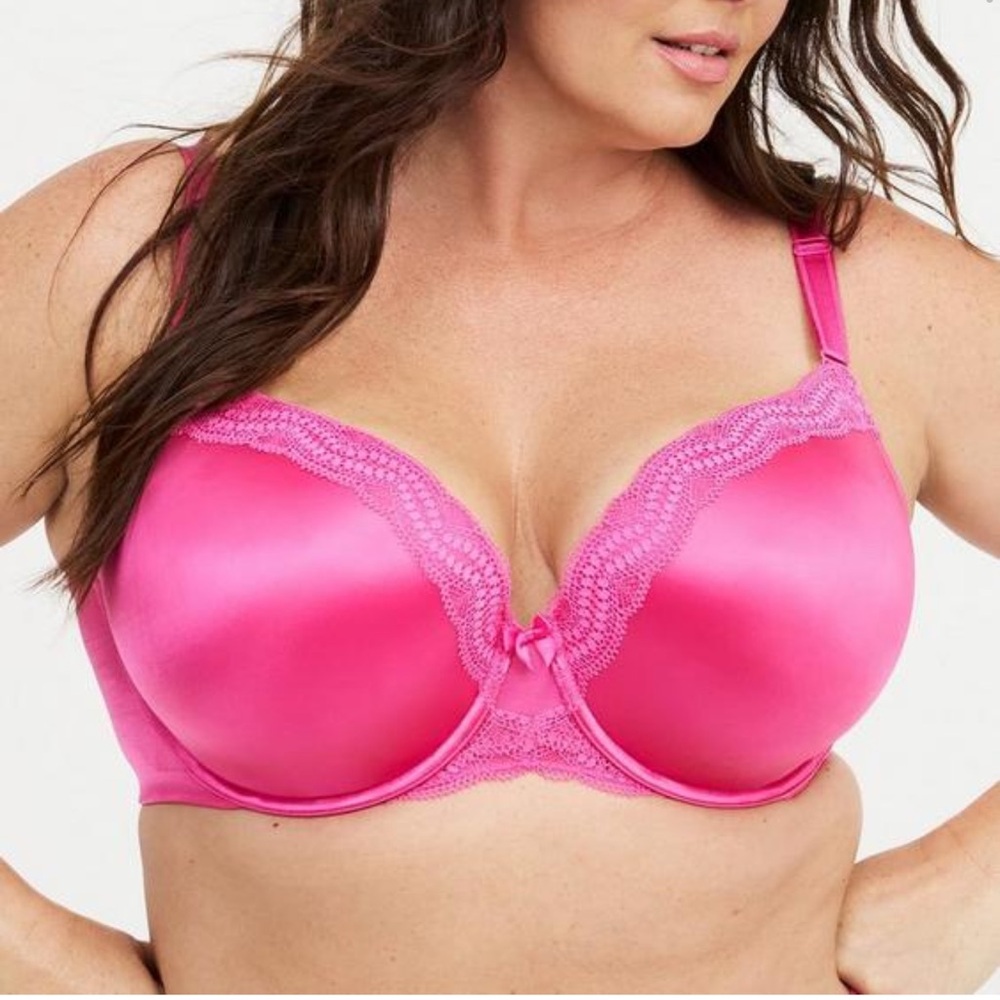 Torrid Perfect T Shirt Push Up Bra 44B Fuchsia Fedora